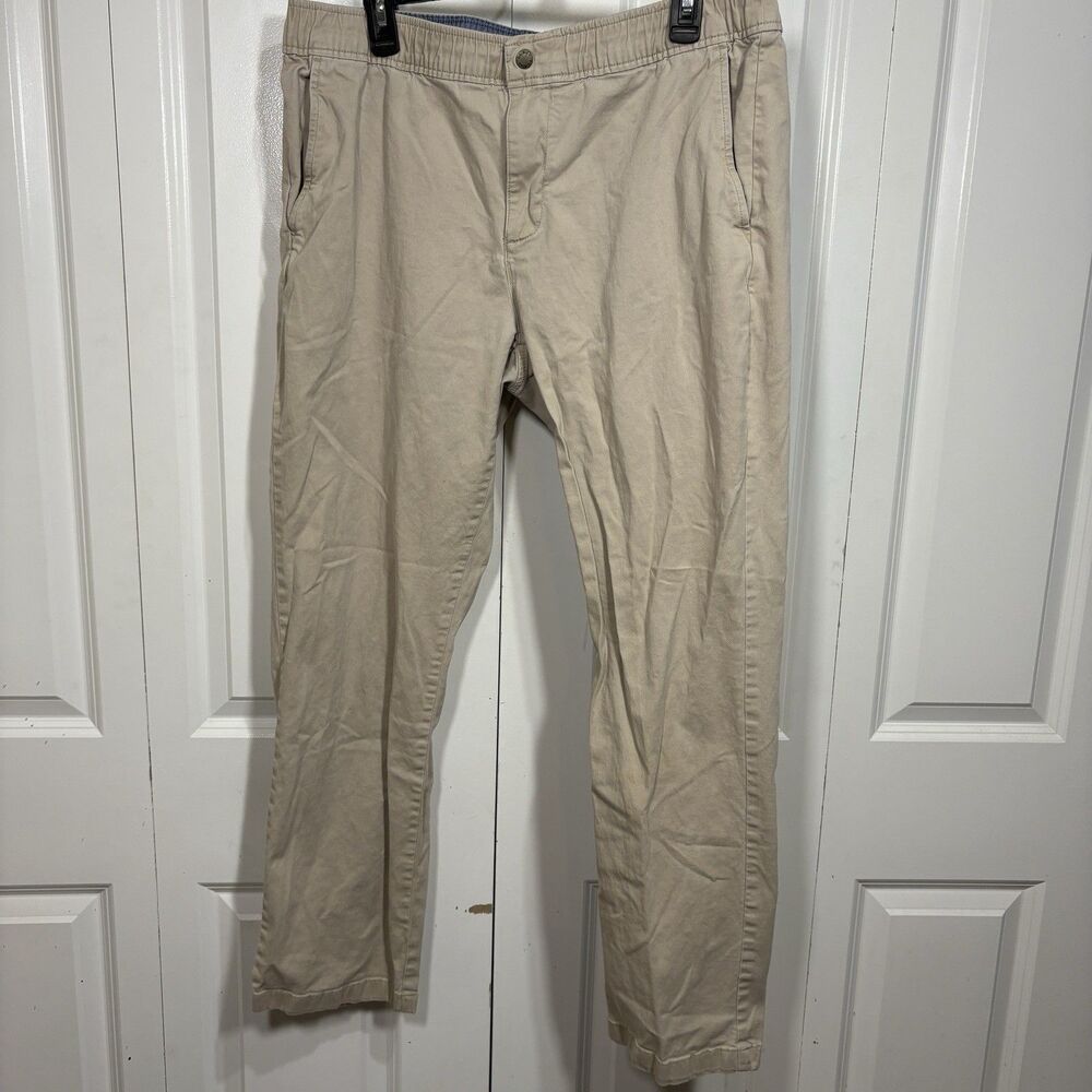 LL Bean Khakis Mens 36x30 Comfort Waist Straight Fit Lakewashed Chino Beige